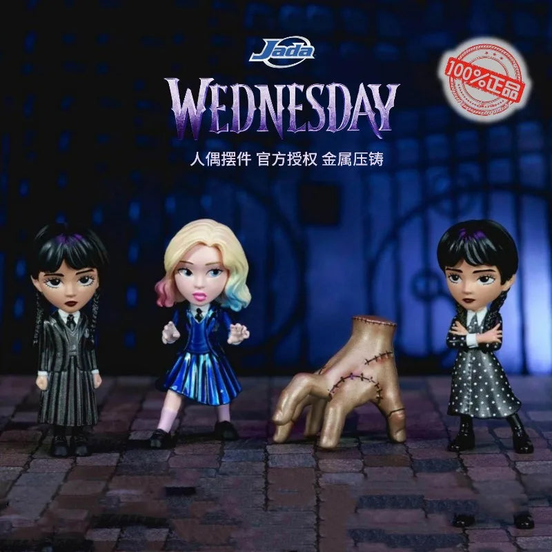 Jada Anime Figures Wednesday The Addams Family Thing Enid Sinclair Metalfigs Metal Model Toy Collection Ornament Boy Girls Gifts