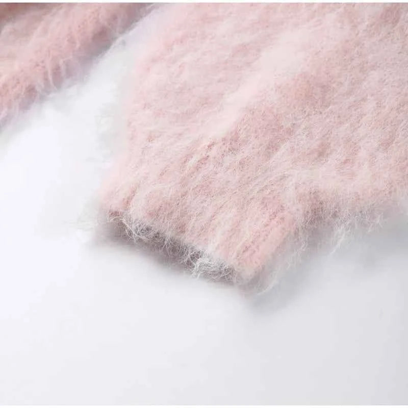 Warm Printed High Collar Knit Cardigans Women Contrast Jacquard Zipper Full Sleeve Pocket Sweater 2026 Spring Lady Chic Knitwear