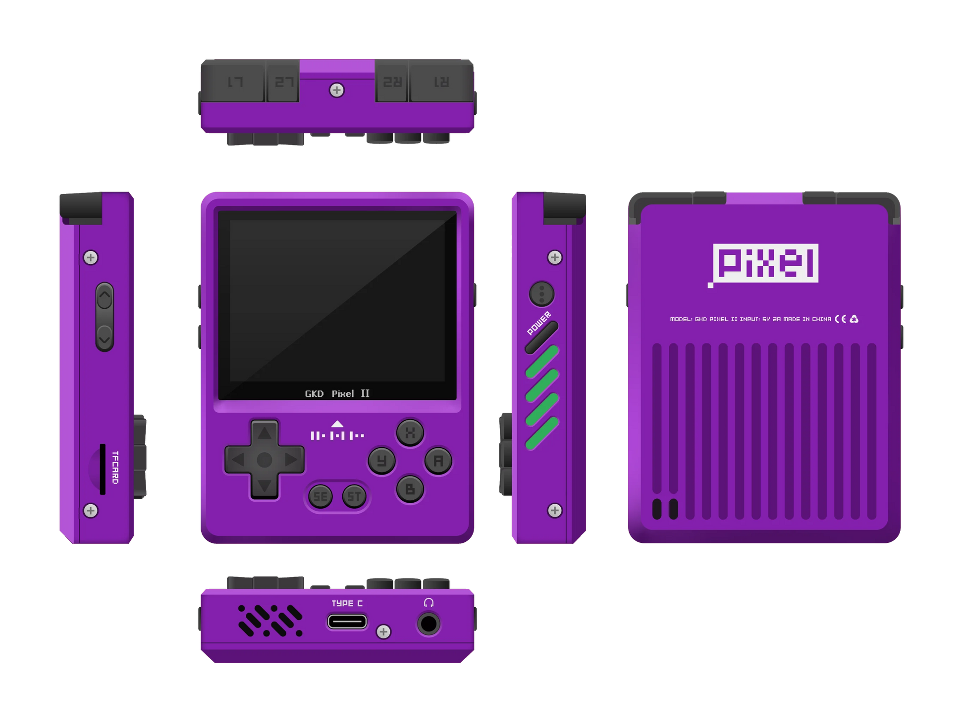 Gkd Pixel 2 Handheld Game Console Portable Retro Nostalgia Game Console Arcade Game Full Metal Body Cnc Gamer Customized Gift SS69