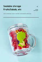 350ml Cute Unicorn Children Milk Cup With Scale Transparent Breakfast Cup With Straw Lid Cartoon Glass Cup For Kids Drinkware