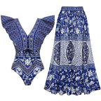 2023 New Arrival Push Up Women Bikini Set Floral Printed Ruffle Bikinis Strappy Bandage Swimwear Brazilian Biquini Bathing Suit SS69