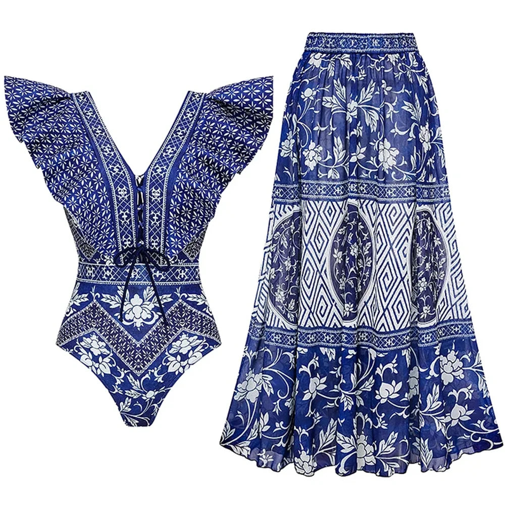 2023 New Arrival Push Up Women Bikini Set Floral Printed Ruffle Bikinis Strappy Bandage Swimwear Brazilian Biquini Bathing Suit SS69