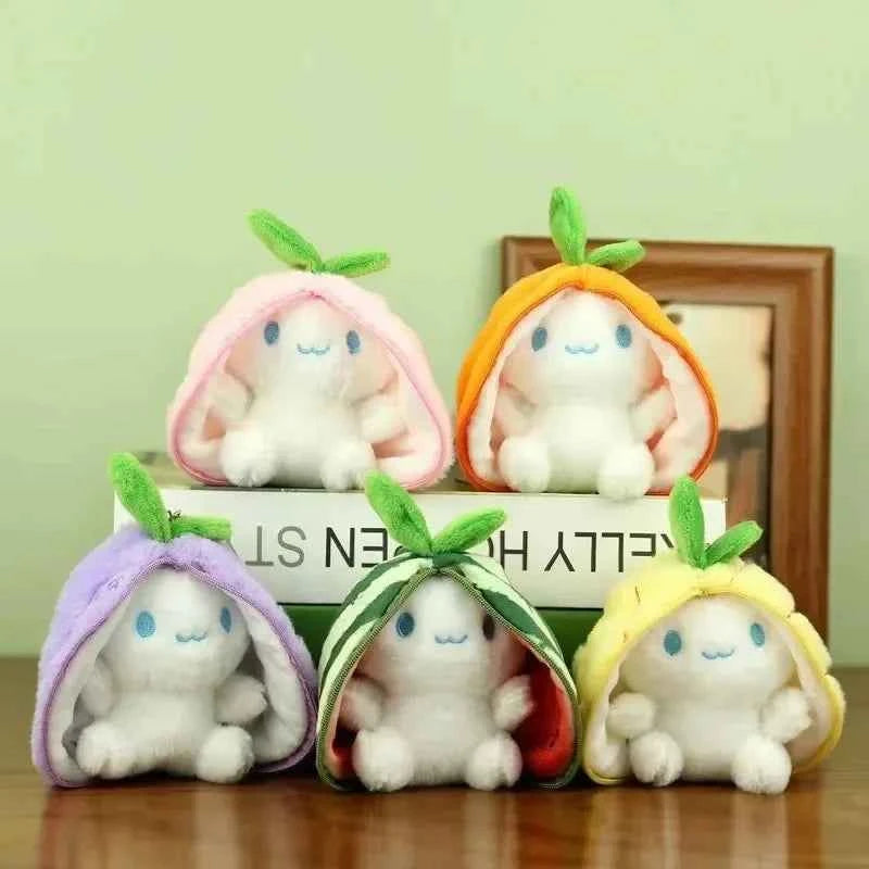 Funny Strawberry Carrot Rabbit Plush Toys Stuffed Into Fruit Transform Soft Animals Bunny Doll For Boys Girls Birthday Gift