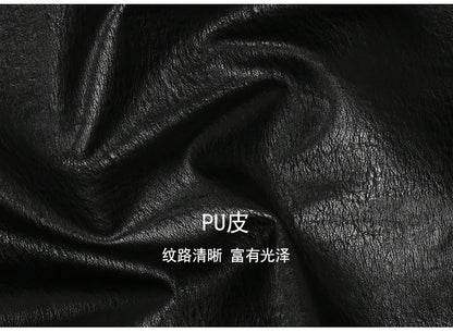 Nerazzurri Spring Autumn Short Hollow Out Pu Leather Jacket Women Rivet Cool Stylish Luxury Designer Clothes Runway Fashion 2024