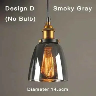 The Nordic Loft Modern Bedroom Pendant Lamp with Clear Gray Amber Vintage Pendant Lights Dining Glass Hanging Light Fixtures