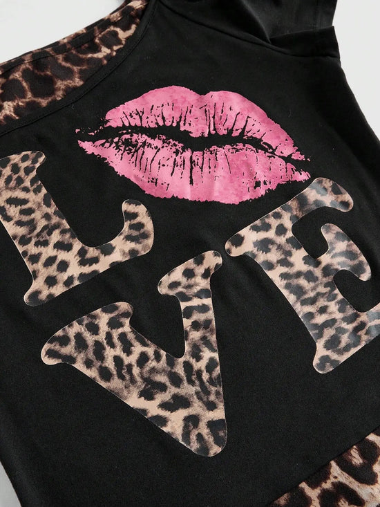 🔥2025 New Women's Y2K Punk T-shirt Fashion American Retro Sweet Sexy Short Women's Summer Leopard print Top SS69