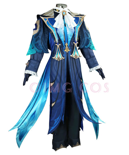 Genshin Impact Neuvillette Cosplay Costume Adult Carnival Uniform Wig Anime Halloween Party Costumes Masquerade Women Game