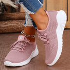 Women's White Slip-On Casual Sneakers - Breathable Fabric Upper & Lining, Elastic Side Panels for Easy Wear
