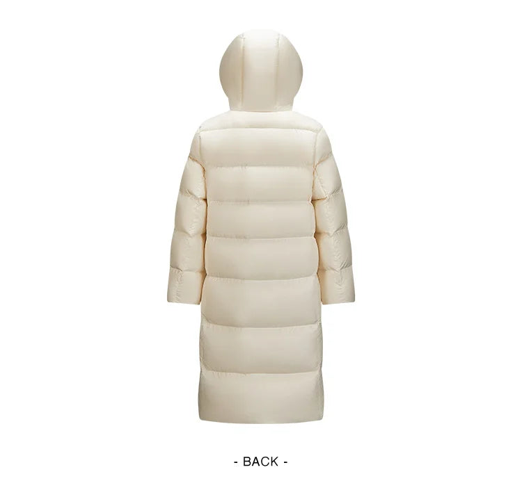 Semir Women's Long Hooded Down Jacket - 90% Duck Down