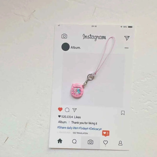 Cute Handmade Mini Tamagotchi Alloy Pendant Mobile Phone Pendant Cartoon Simulation Tamagotchi Pendant Keychain