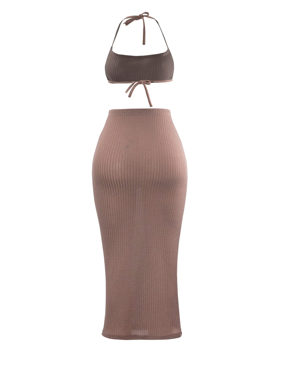 Women Long Skirt 2 Pcs Sets Sexy Strapless Tube Top Bodycon Maxi Skirts Y2k Two Piece Outfit Summer Clothing Beach Wear SS69