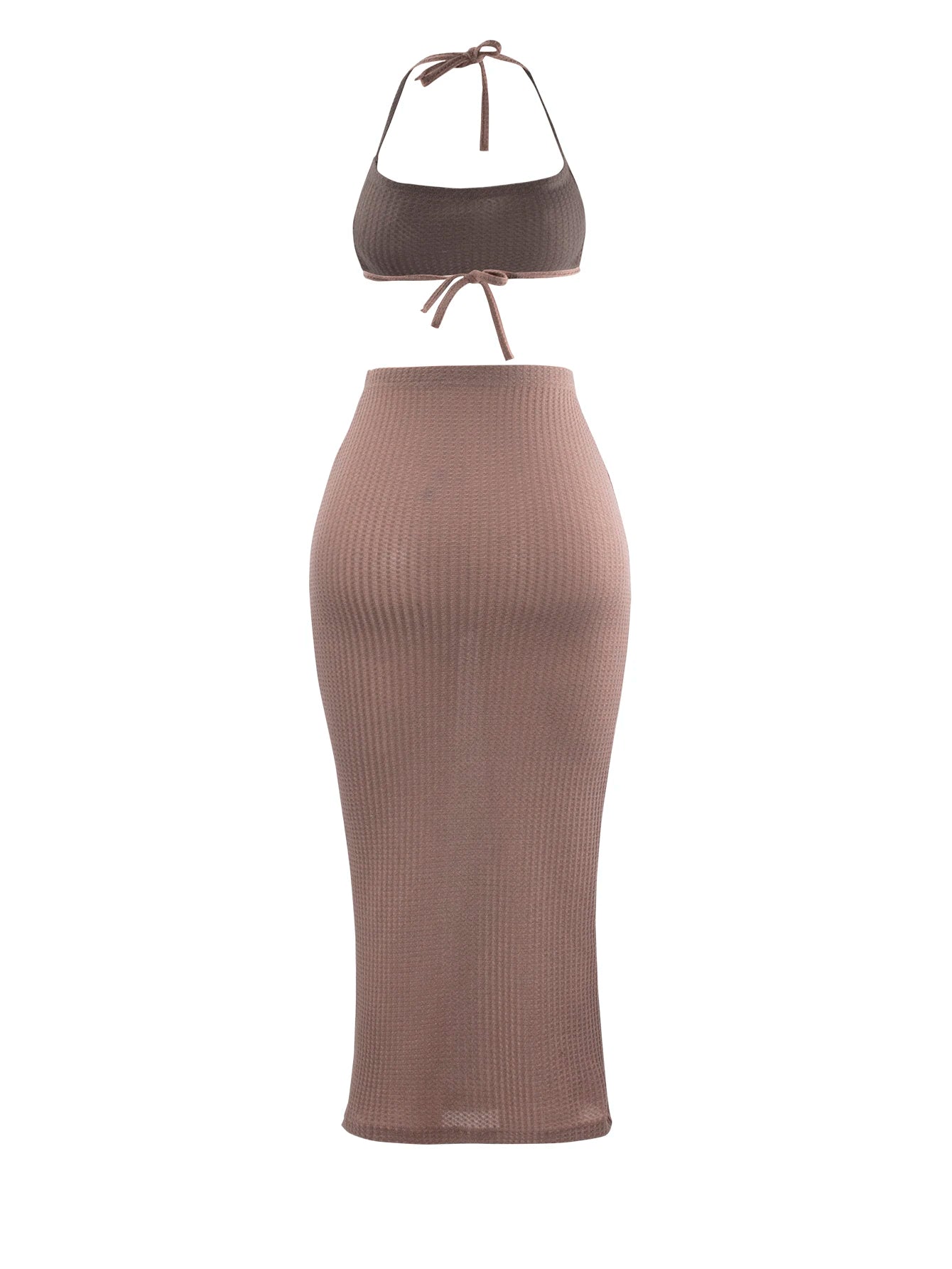 Women Long Skirt 2 Pcs Sets Sexy Strapless Tube Top Bodycon Maxi Skirts Y2k Two Piece Outfit Summer Clothing Beach Wear SS69