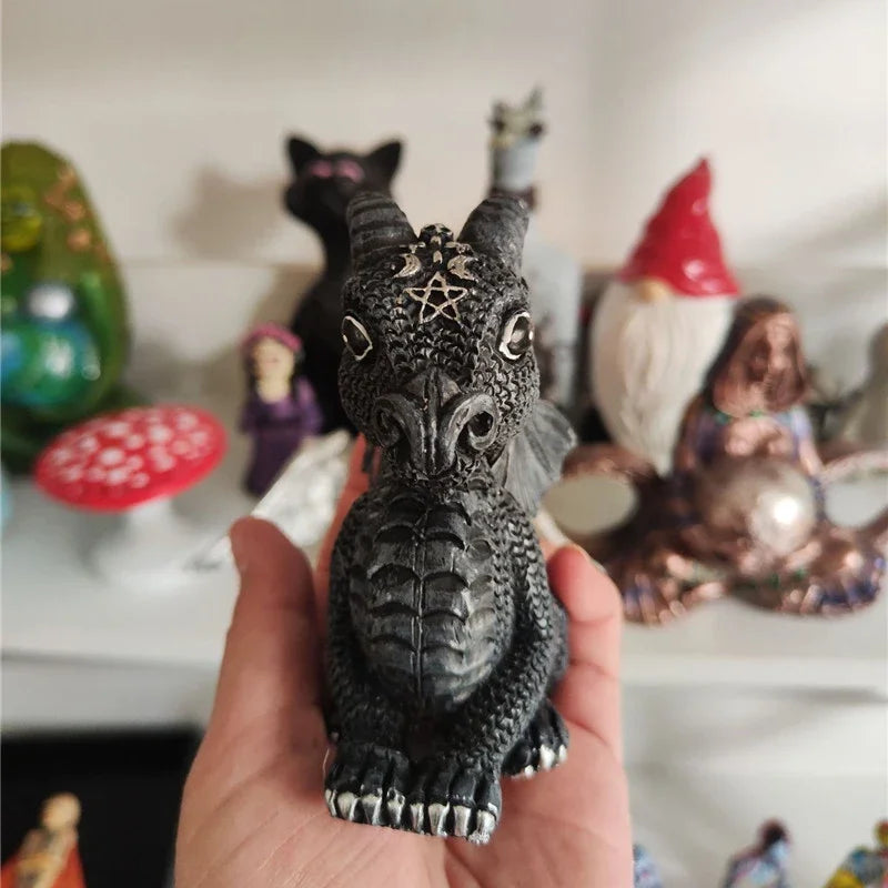 1pc Halloween Magic Black Dragon Snake Griffin Unicorn Mysterious Witches Statue Home Decor Figurine Christmas Desk Ornaments