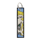 Sword Wind Legend Anime JOJO Wonderful Adventure Weaving Mark Keychain Sword Wind Legend Decorative Chain Fabric Key Pendant