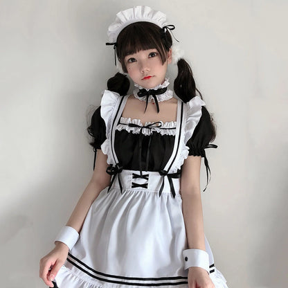 Black Pink Lolita Maid Costumes Cute Girls Women Lovely Maid Cosplay Costume Animation Show Japanese Outfit Dress Clothes S-5XL - SS69