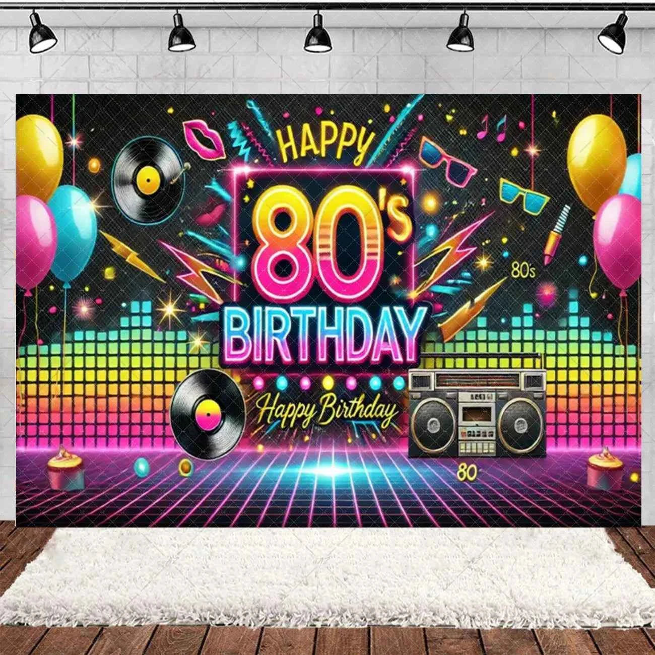 Retro Back to the 70s 80s 90s Backdrop Music Party Decorations Neon Light Graffiti Tapes Disco Background Photo Studio Supplies