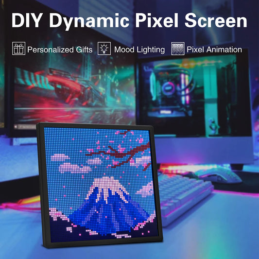 LED Pixel Matrix Bluetooth Smart Display 64x64 RGB Digital Lamp Panel DIY Art Display Gaming Anime Room Decor Frame APP Control