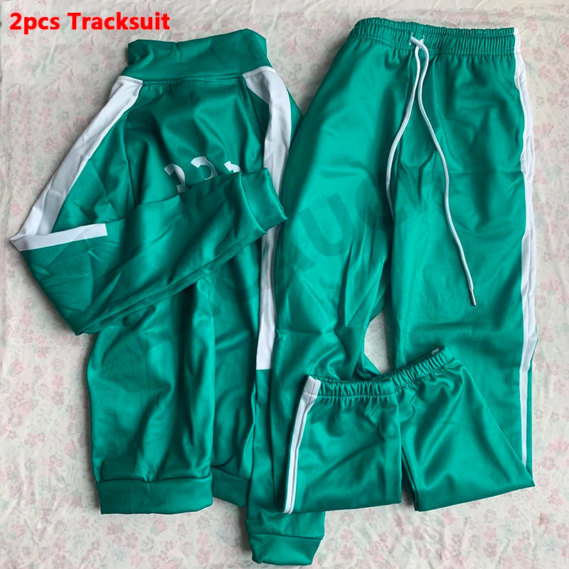 Calamari Games Player Cosplay Costume Korea Disguise Men Suit for Team Blue Sports Sweatshirt Halloween Carnival Party Costume SS69