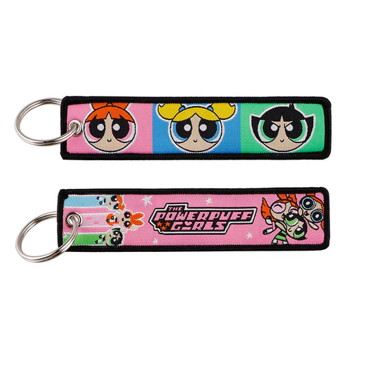 1pcs Cartoon Animation Series Embroidered Keys Tag Jet Tag Keychains for Motorcycles Cars Backpack Fashion Key Ring Accessories SS69 5.69 18
