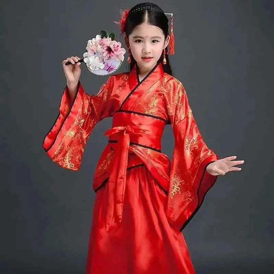 Costume Girls Children Kimono Traditional Vintage Ethnic Fan Students Chorus Dance Costume Japanese Yukata Kimono Style