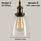 The Nordic Loft Modern Bedroom Pendant Lamp with Clear Gray Amber Vintage Pendant Lights Dining Glass Hanging Light Fixtures