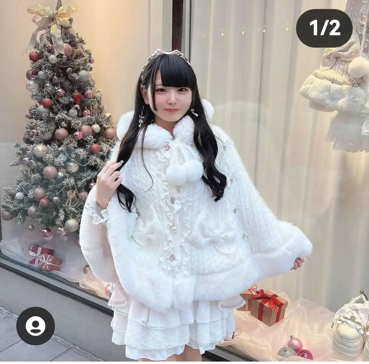 Godivana Lolita Faux Fur Cape with Batwing Sleeves