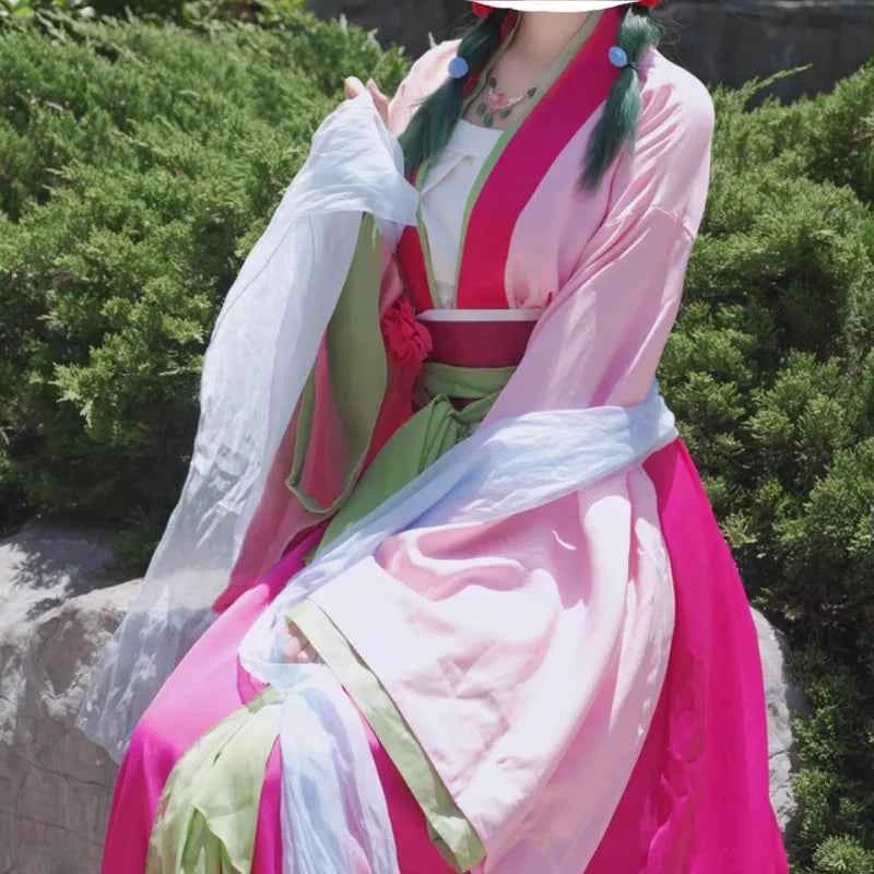 New The Apothecary Diaries Maomao Red Dress Cosplay Costume Girl Elegant Gown Chinese Hanfu Anime Manga Pharmacist
