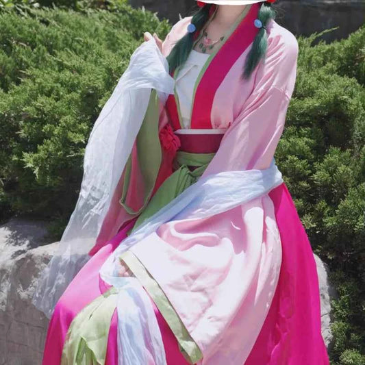 New The Apothecary Diaries Maomao Red Dress Cosplay Costume Girl Elegant Gown Chinese Hanfu Anime Manga Pharmacist