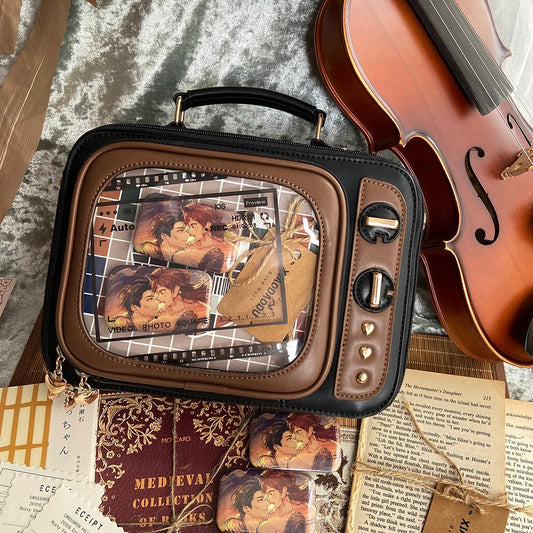 Novelty Tv Shape Ita Bag Retro Television Women Shoulder Bag Design Ita Backpack with Inserts Gilrs Crossbody Bag SS69