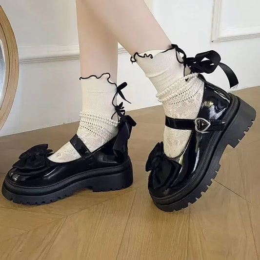 Women's Casual Shoes New Kawaii Pearl Chain Mary Jane Women's Shoes Fashion Versatile Lolita Loafers Outdoor Sandals 여성화 로레타 - SS69