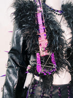 Gothic Rivet Faux Leather Jacket - Short Distressed Style