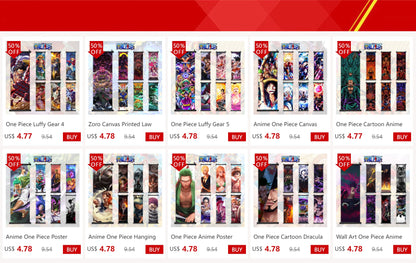 ONE PIECE Hanging Painting Japanese Anime Home Decor Wall Art Luffy Scrolls Pictures Passion Straw Hat Pirates Warm Blood Comics SS69