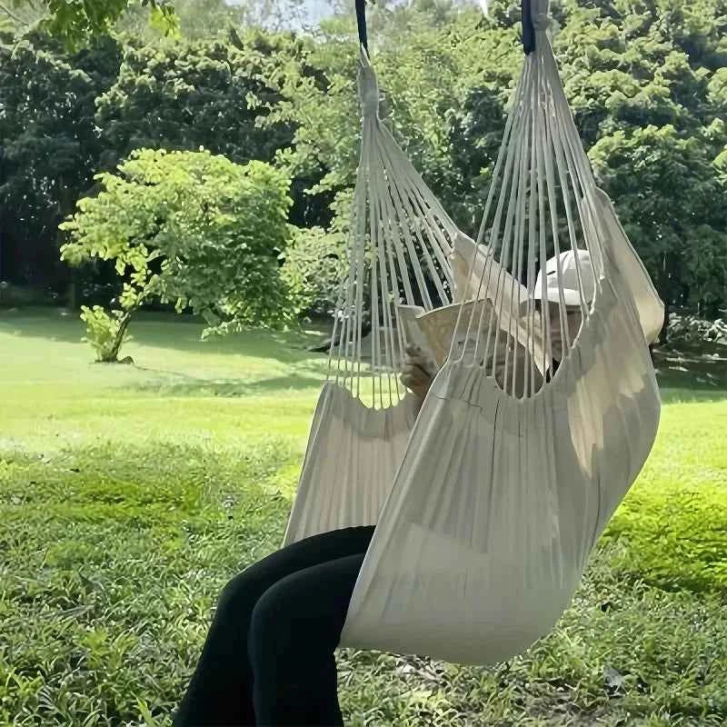 Portable Fabric Hammock Chair with Anti-Tip Design - Includes Storage Bag for Patio, Garden, Dorm & Outdoor Relaxation