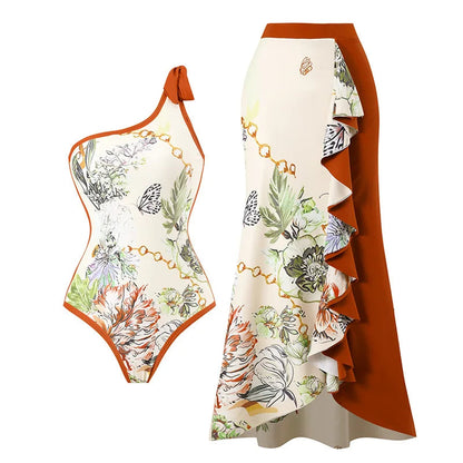 2023 New Arrival Push Up Women Bikini Set Floral Printed Ruffle Bikinis Strappy Bandage Swimwear Brazilian Biquini Bathing Suit SS69