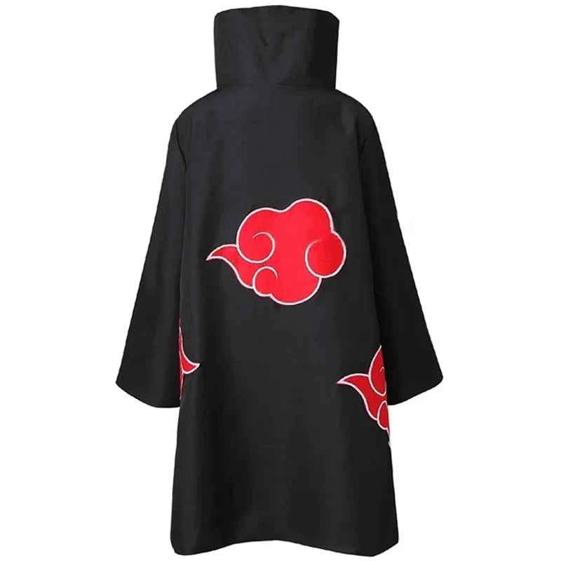 Anime Akatsuki Cloak Cosplay  Long Black Robe Capes Uchiha Itachi Ring Headband Gifts Sasuke Cloak Robe Cape Halloween