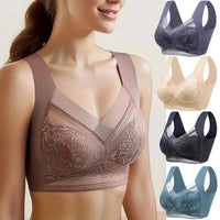 L-6L Women Large Bra Push Up Ice Silk Seamless Upper Bralette Lace Wireless Summer Bras Top Lingerie Underwear Brasieres Mujeres