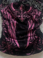 Gothic Punk Sleeveless Tops Women Y2k Cropped Vest Summer Retro Style Tank Top Female Streetwear Printed Casual Slim Fit Tees