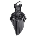 Blood Supply Original Punk Aesthetic dress hot girl Dragon Pattern Denim Sexy Slim Fit Dress Summer Halter Ruffles Short Dresses SS69 136.69 Two-piece set / L