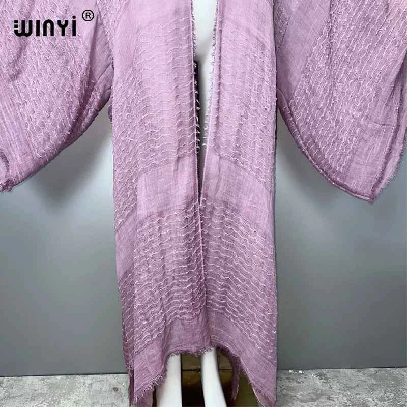WINYI  high quality comfortable Women Soft Cardigan Loose Dress Party Boho Maxi beach Holiday Swimming Cover ups Africa Kimono