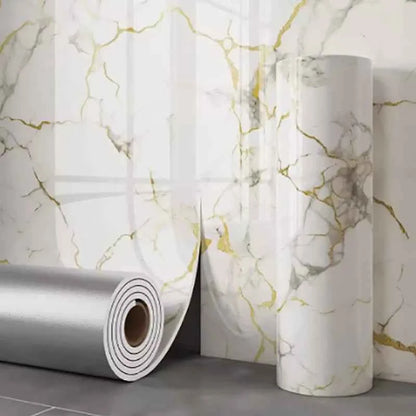 1 Roll Marble Thick Foam Bedroom Wallpaper Imitation Tile Self-Adhesive Bathroom Waterproof Wall Sticker Living Room Decoration