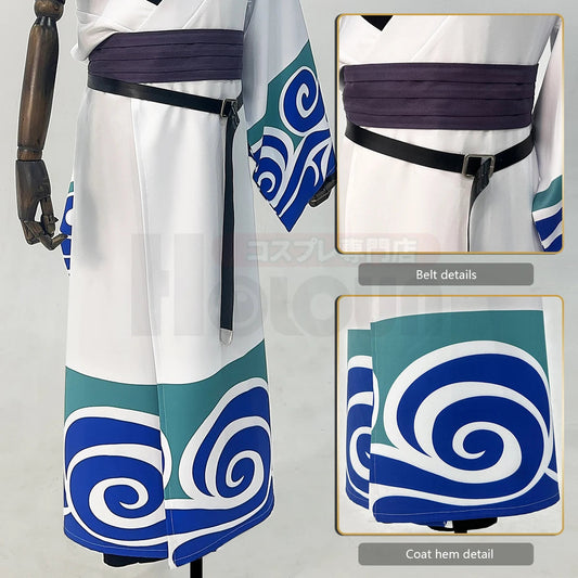 HOLOUN Gintama Anime Sakata Gintoki Cosplay Costume Wig Kimono Top Pants Cos Convention Halloween Christmas Gift SS69