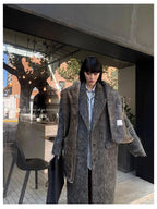 Mauroicardi Autumn Winter Oversized Extra Long Warm Thick Gray Wool & Blends Coat Women Loose Casual Fluffy Korean Fashion 2024