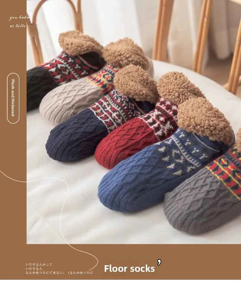 Super Warm Winter Non-slip Floor Socks Women Men Snow Socks Sleep Carpet Slippers Socks Women Velvet Boot Unsiex Home Wear