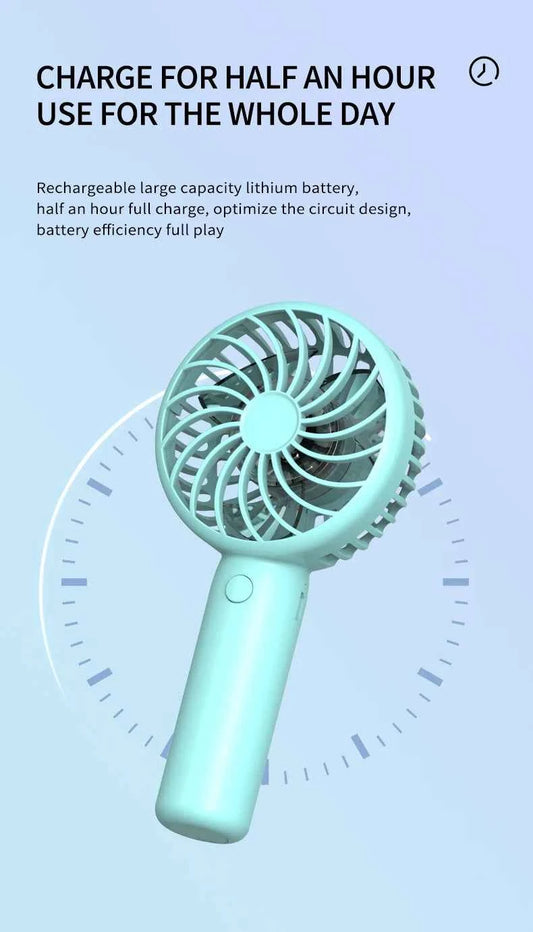 1200mAh Mini Portable FansHandheld USB Rechargeable Quiet Handheld FanAir cooler Outdoor Travel Hand Fans ventilation Fan