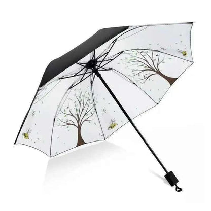 Beautiful Flower Painting Inside Men And Women Umbrella Sun And Rain Anti-uv Umbrellas Ladies Parasol Folding Paraguas For Gifts