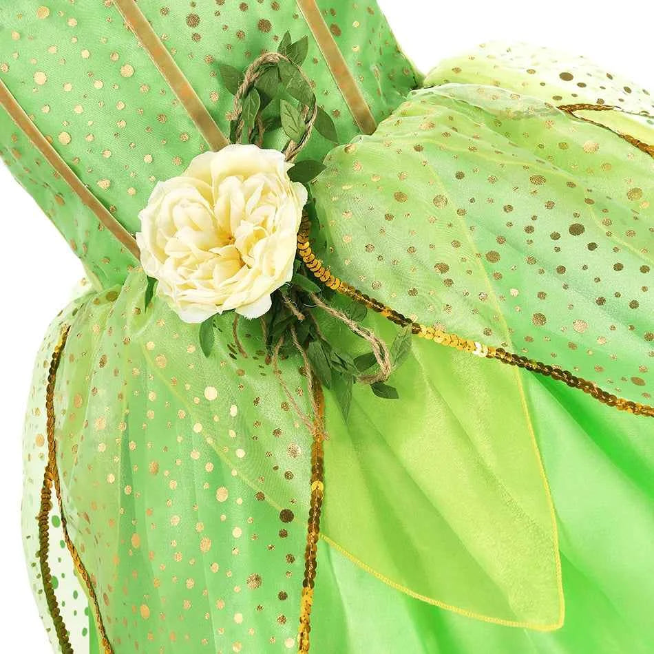 Summer Girls Tinkerbell Fairy Dresses Up for Girls Costume Kids Cosplay Flower Fairy Princess Clothes Christmas Party Outfit
