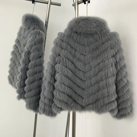 OFTBUY Natural Fox Fur Jacket Luxury Style Streetwear Lady New Winter Clothing Women Fashion Warm Thick Real Fur Coat Female