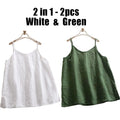 Summer Simple All-match Top Loose Thin Camisole Solid V-neck Vest Women Clothing Sleeveless Casual Highstreet Holiday T-shirt