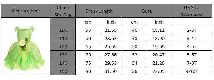 Summer Girls Tinkerbell Fairy Dresses Up for Girls Costume Kids Cosplay Flower Fairy Princess Clothes Christmas Party Outfit