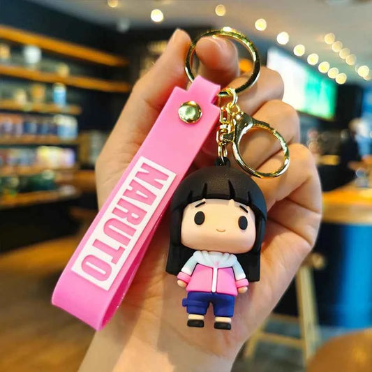 Anime Naruto Keychain Fashion Jewelry Cartoon Figure 7CM PVC Keyring Uzumaki Kakashi Action Figures for Men Women Bag Pendant